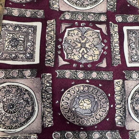 Oscar de la Renta Men's Necktie Tie Silk Red Blue Geometric USA 57-59" Lot of 6 - Picture 10 of 15